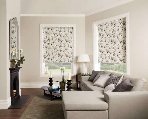 roller blinds with flowers